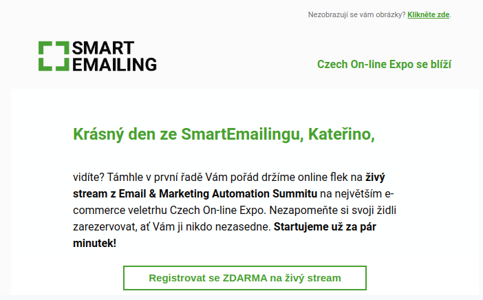 online verze e-mailu ve SmartEmailingu