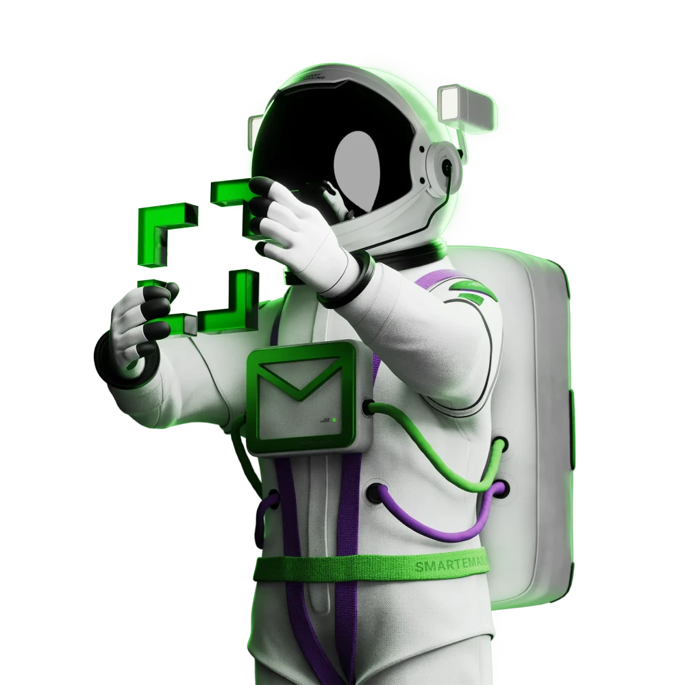 Astronaut skladajici logo SmartEmailingu